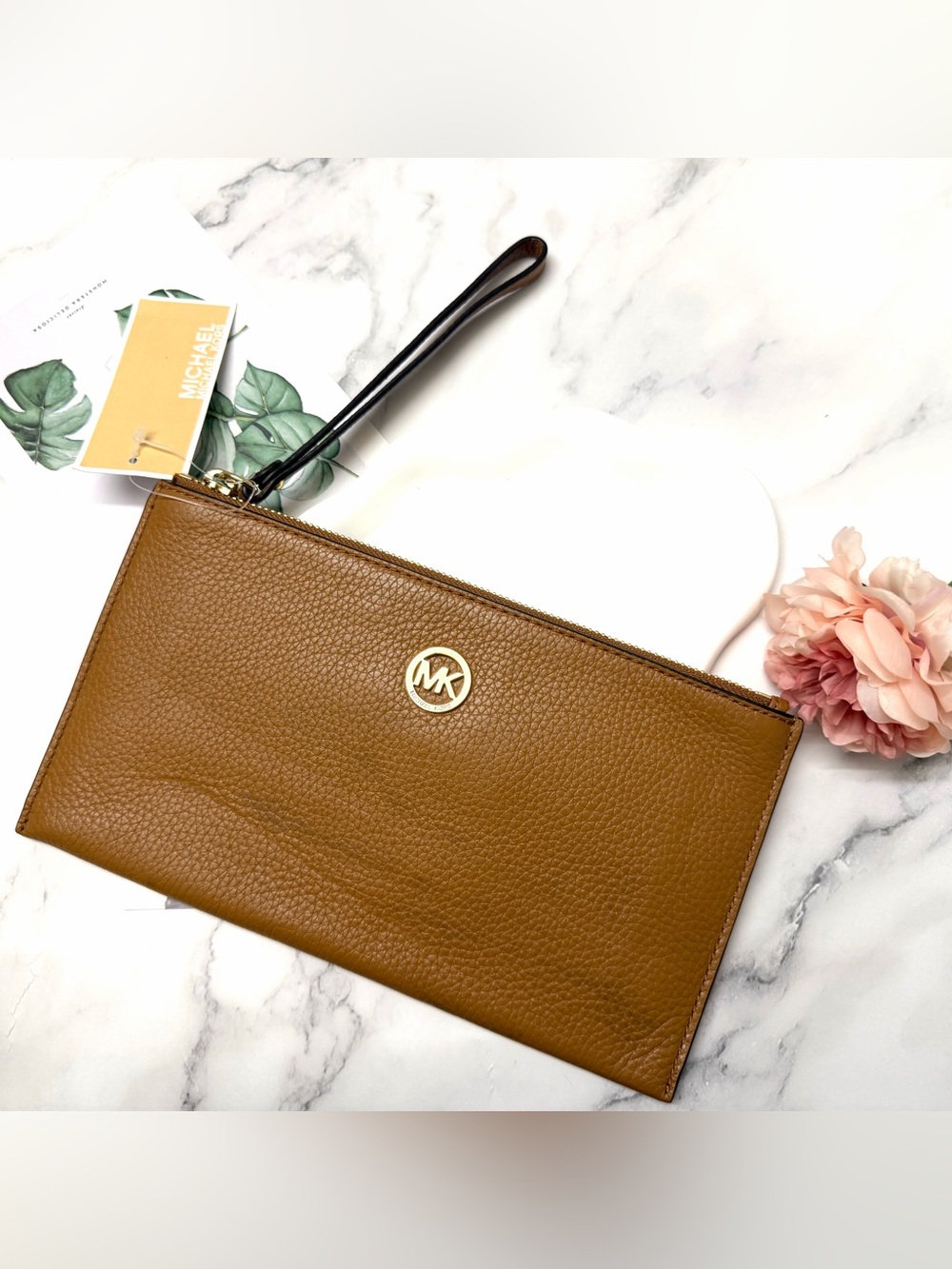 Michael Kors Pebbled Leather Zip Wristlet/Clutch